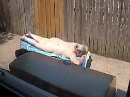 Kim bates caught laying out nude...