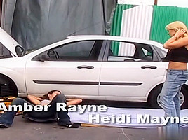 Amber Rayne And Heidi Mayne Are At The Repair Garages...