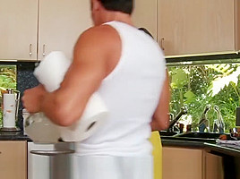 Brunette Wife Taking Cock In Kitchen...