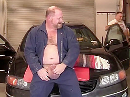 Daddies have sex at a garage...