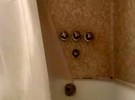 Stepsister catches brother masturbating shower with...