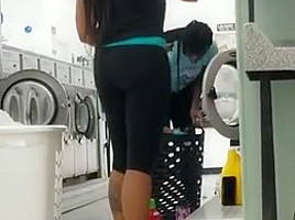 Laundry creep shots sexy jiggle butt...