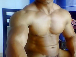 Big dicked muscly shows off jerks...