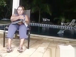 Fat Grandma Wants The Pool Boy To Fuck Her...
