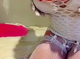 Sexy sissy fuck white outfit...
