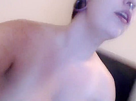 Girl with pale skin natural boobs...