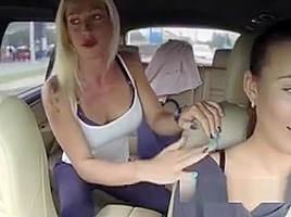 Horny Lesbian Licks Taxi Driver...