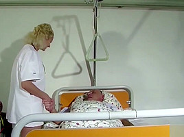 German teen nurse help old men...