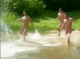 East european boys go skinny dipping,...