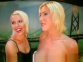 Two lovely blonde babes get their...