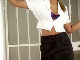 Sexy Secretary Strips For Photoshoot...