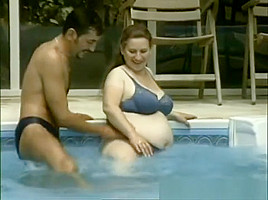 Pool leads to sensual pregnant wife...