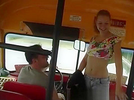 Cute 18 girl fucked in schoolbus...