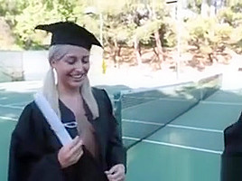 Teen Cuties Celebrate Their Graduation With A Lesbo Action...