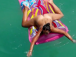 Sexy Naked Milfs Sunbathing Nude in the water voyeur spy cam