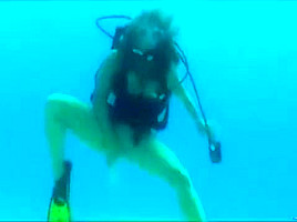 Amber underwater dildo...