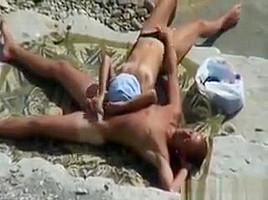 Couple having sex outdoors at...