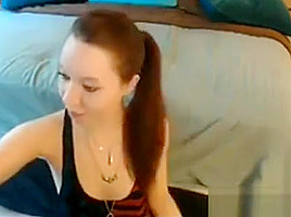 Webcam slut deep throats her dildo...