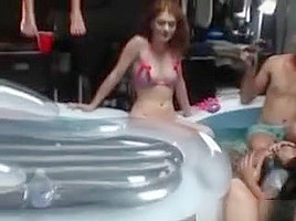 College dicks in blow up pool...