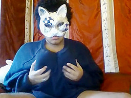 Masked teen has play time and...