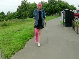 Hot girl pink llc crutches uk...