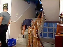 Granny fucks at stairs...