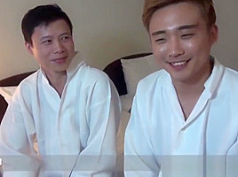 Young gay asian earns facial after...