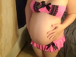 Sexy pregnant girl dancing...