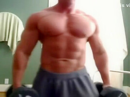 Ripped bodybuilder bulking up...