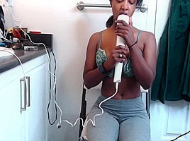 Amateur black girl squirts and drenches...