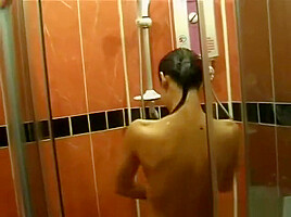 Asian babe shower rubbing twat...