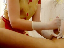 Latex Nursesexxxy Prostate Handjob With Surgical Gloves...