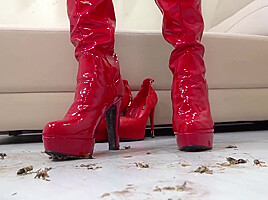 Pretty Wear Hot Red Boots...