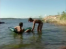Two horny twinks have the lake...