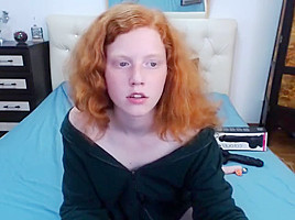 Natural Redhead Shows Feet Sucks Her Toes And Dildo...
