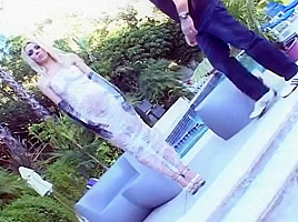 Sexy Blonde Ante Schwarz Is Fucked Wrapped In Plastic