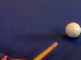 Two girls play pool then they...