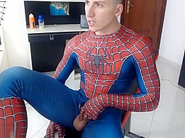 In Spiderman Outfit...