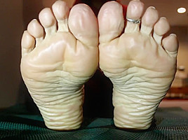 White Pedi With Toe Ring Scrunching For Your Pleasure...