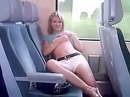 Hot girl mastrubating on train...