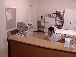 Japanese horny nurse caughts masturbating at work