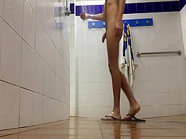 Having a lonely shower and masturbating...