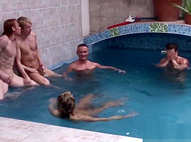 Gay orgy pool party with amazingly...