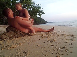 A girl beach sand...