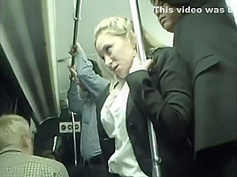 Blonde groped to asm on bus