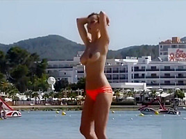 Impressive Great Gorgeous Perfect Topless Body French Beach...