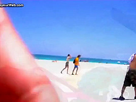 Nikki Brazil nude flashing in public beach