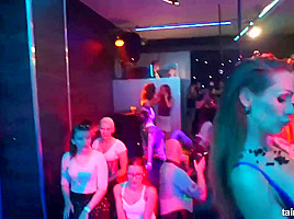 Nude babes are working night club...