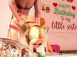 Sex Birthday Greetings Sweet Teen By Her Brother Living Room...