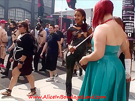Folsom street fair sissy handjob femdom...
